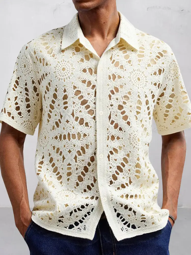Open Stitch Utility Pocket Shirt