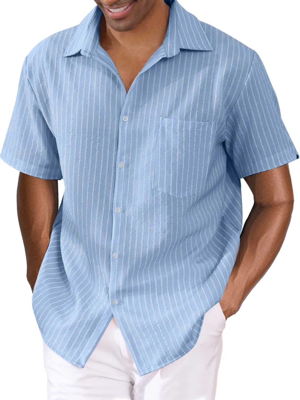 Cotton Linen Pocket Shirt