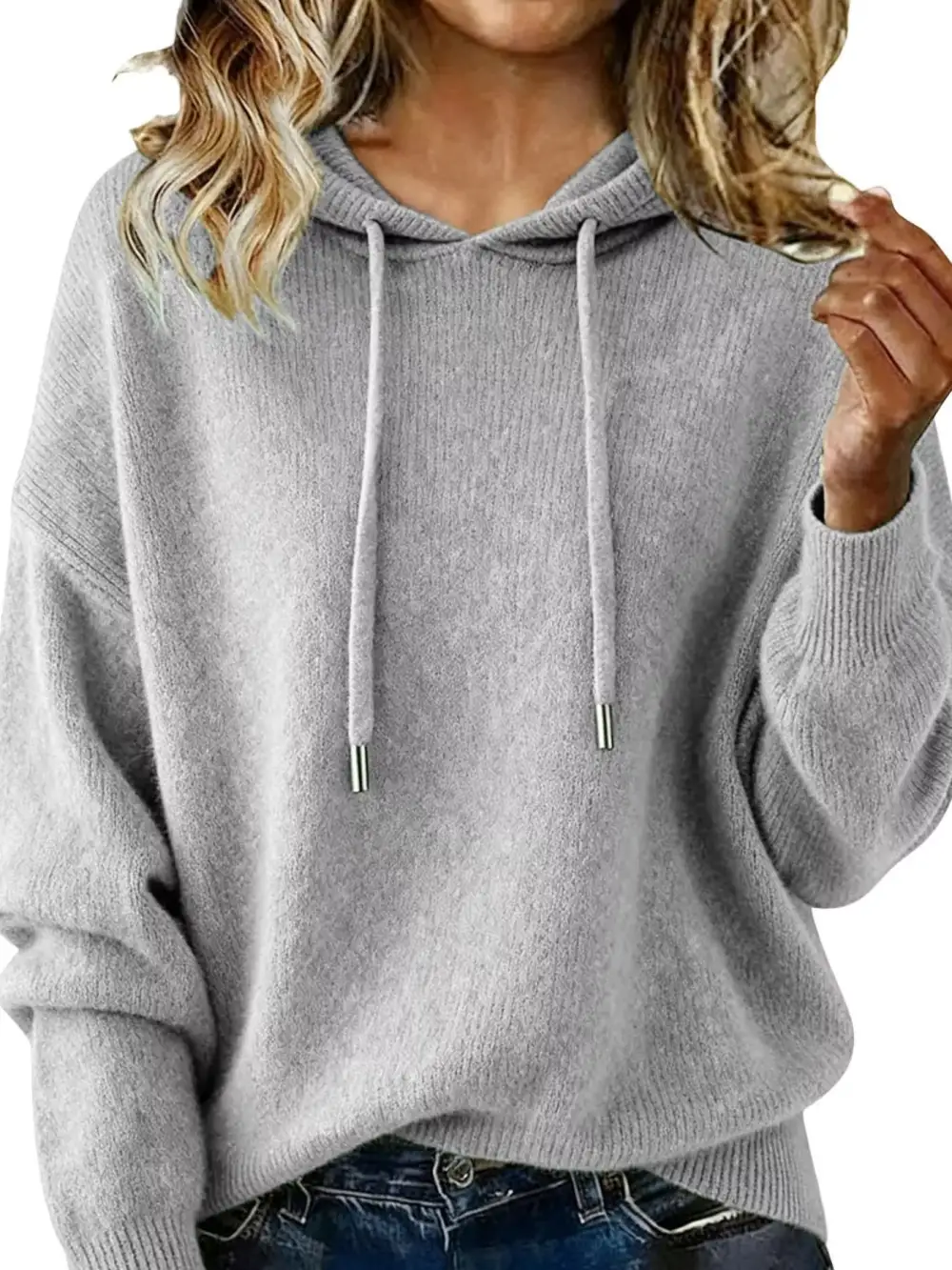 Modern Drawstring Long Sleeve Sweater