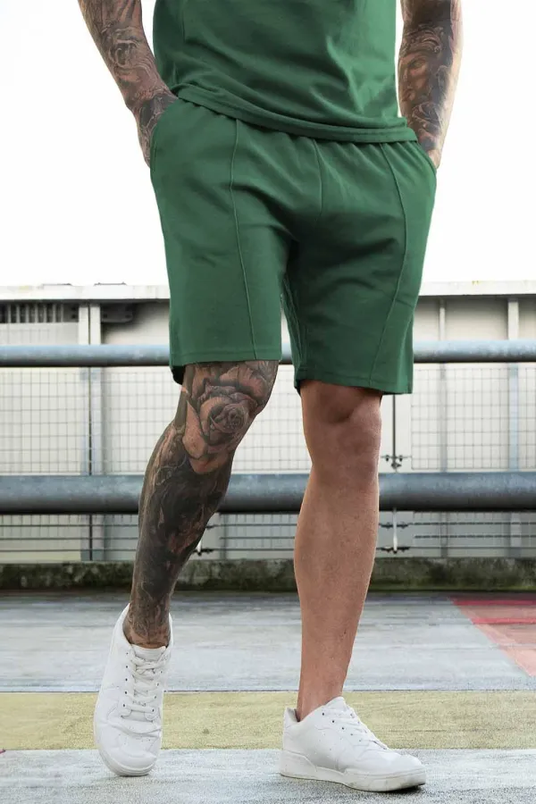 Men's Green Short Sport Sets 2 Piece