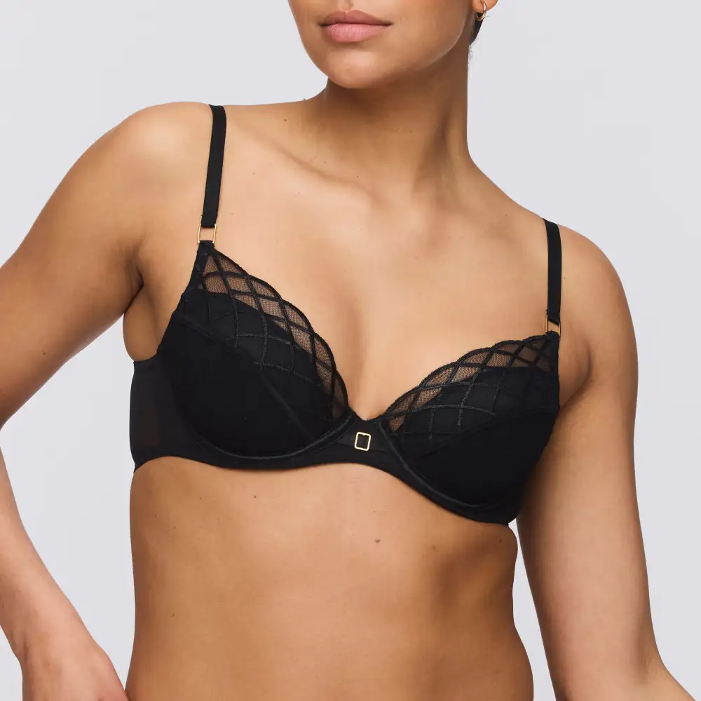 Women's Push-Up Underwire Adjustable Straps Floral Lace Embroidery Floral Detail Lift Bra