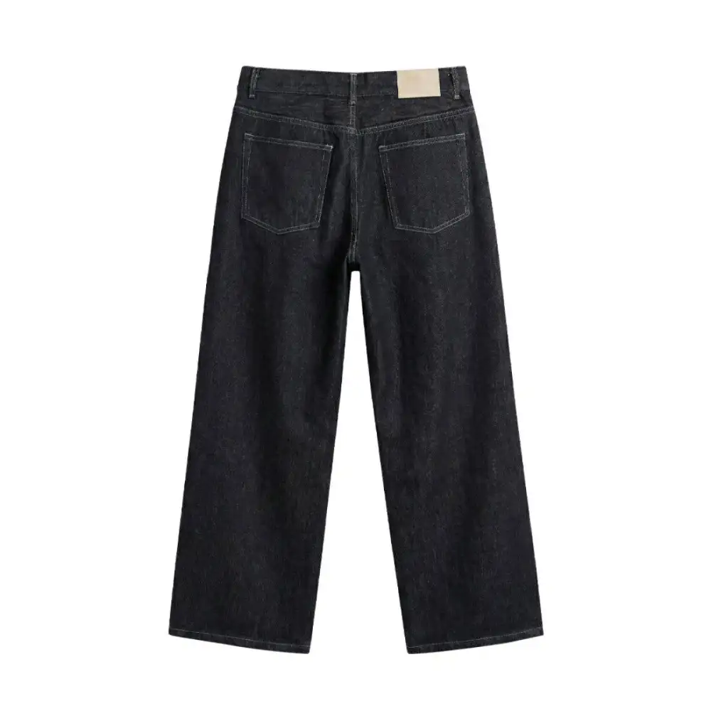 Straight Leg Flare Washed Denim Jeans