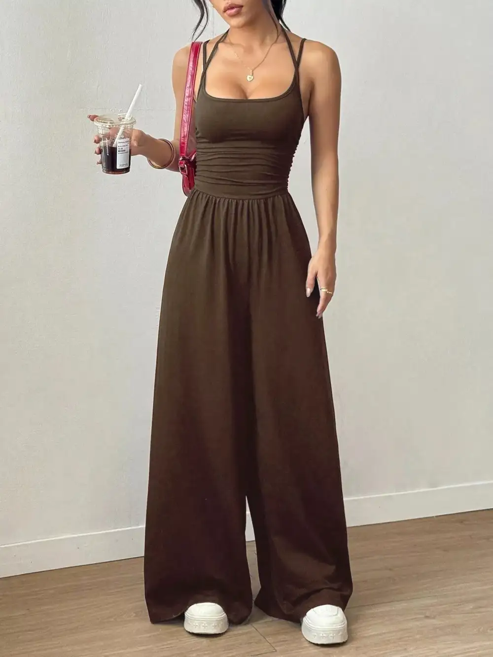 Sleeveless Wide Leg Casual Jumpsuit
