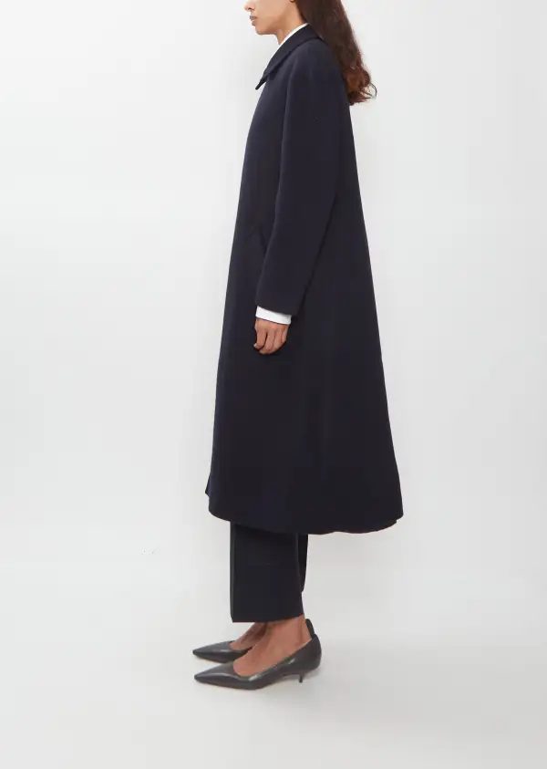 Women's Wool Flannel Double Breasted Longline Coat