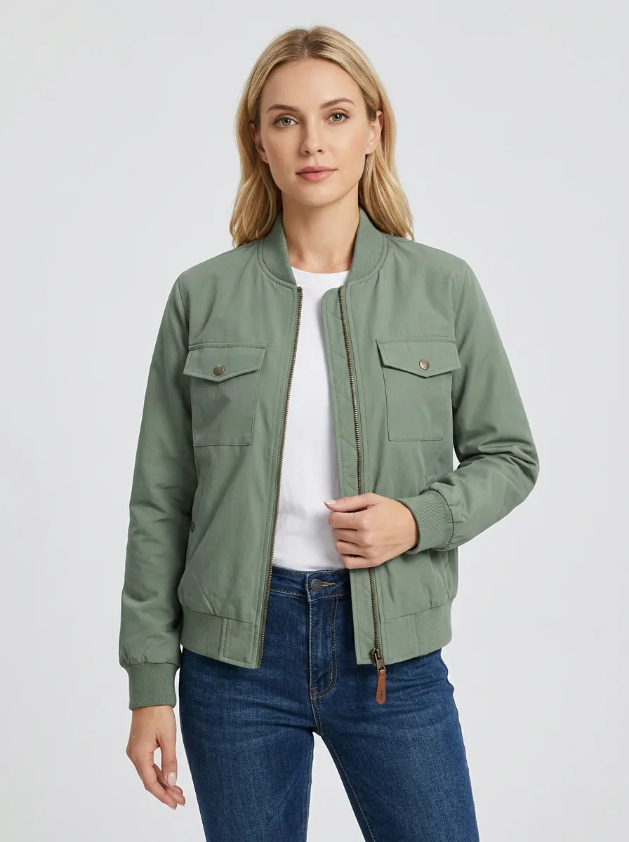 Modern Utility Bomber Women's Casual Jacket