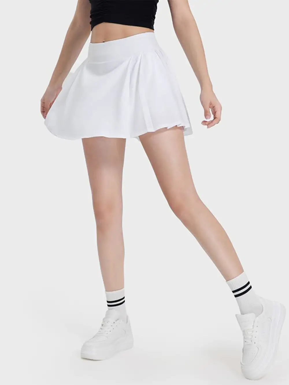 Textured Pleated Detail Skirt