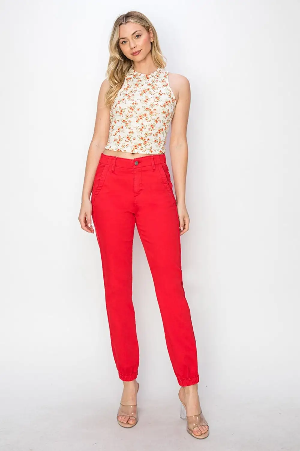 High Waisted Jogger Denim Jeans