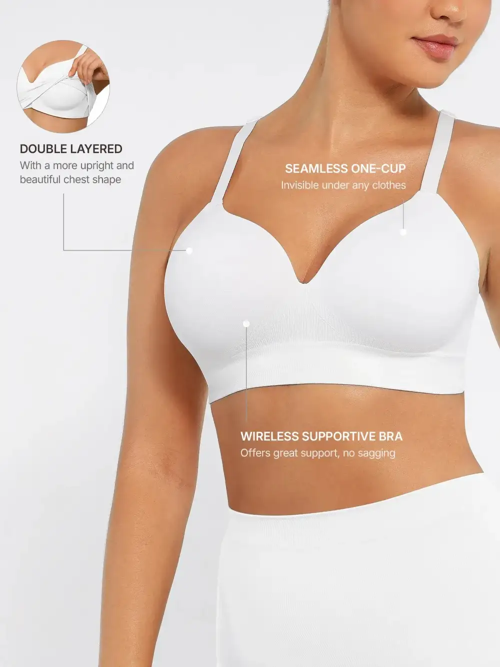 Seamless Wireless Support Bra