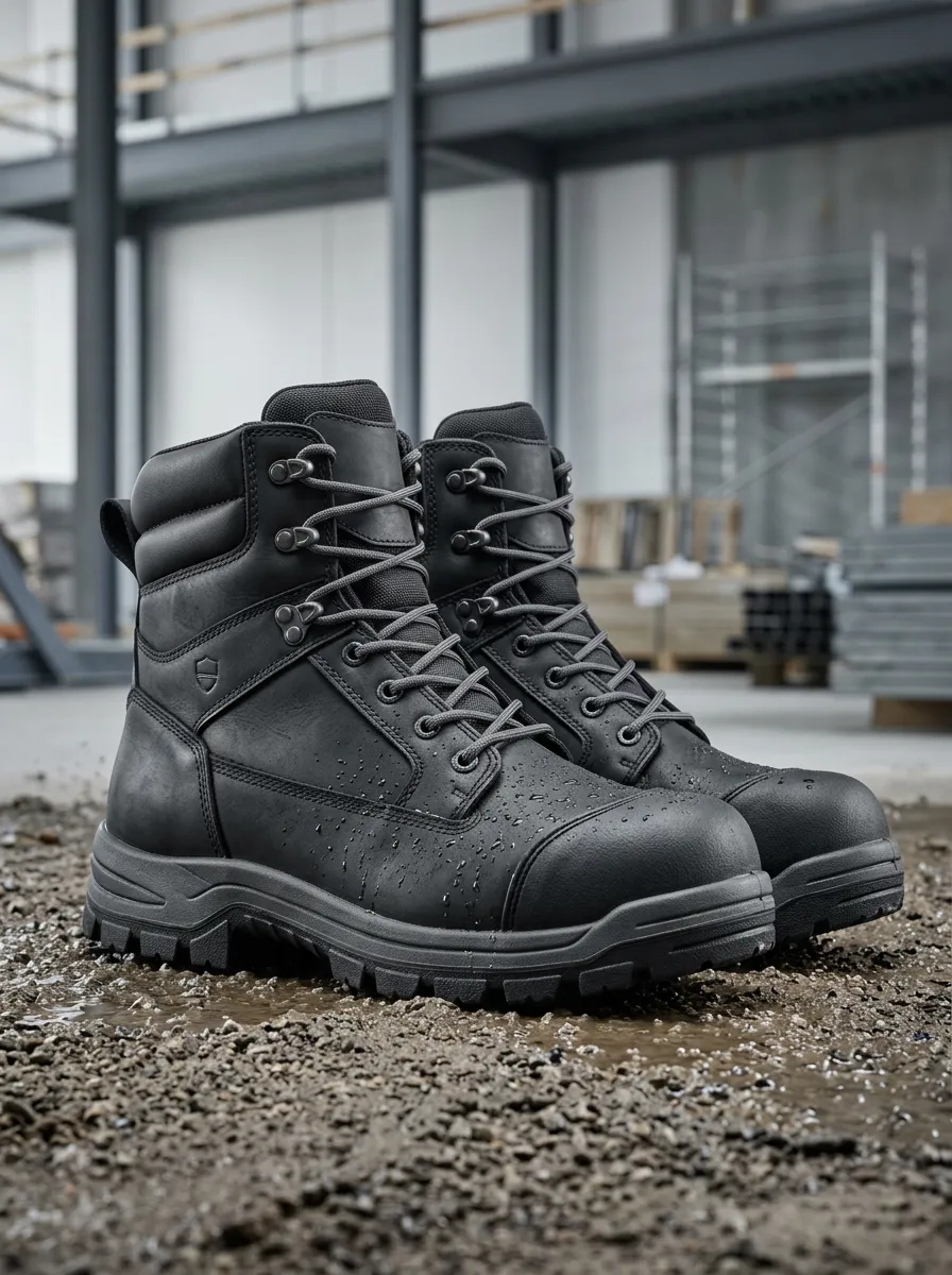 Durable-Look Leather-Look Workwear Men's Waterproof Work Boots