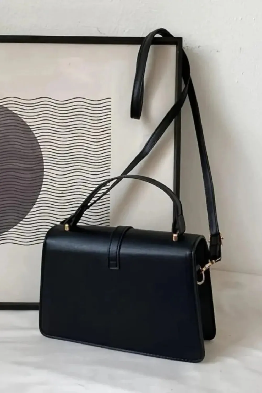 Structured Crossbody Shoulder Bag Top Handle