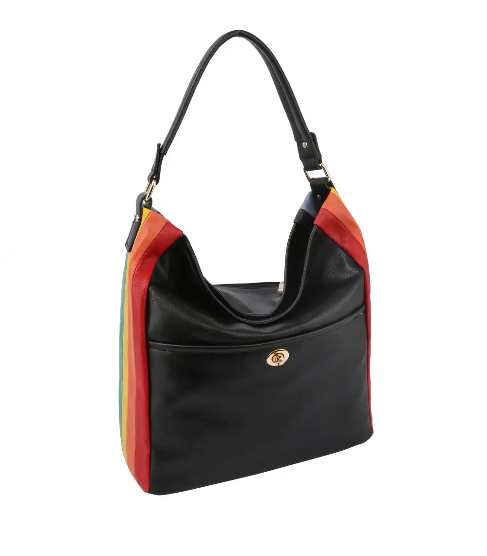 Casual Detail Pocketed Faux Leather Hobo Shoulder Bag