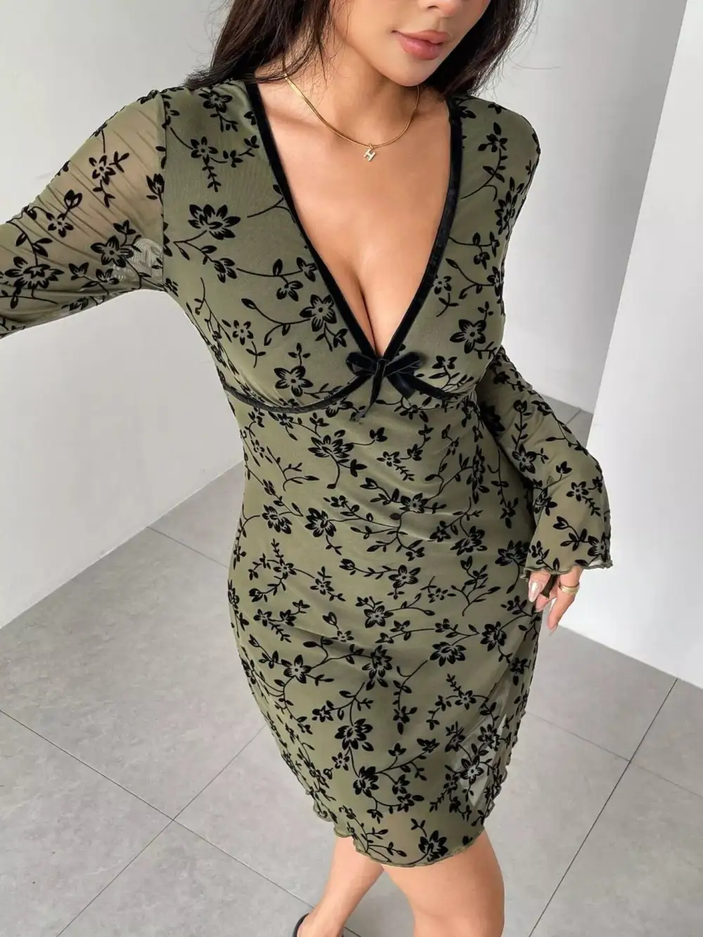 Floral Printed Flared Mini Dress