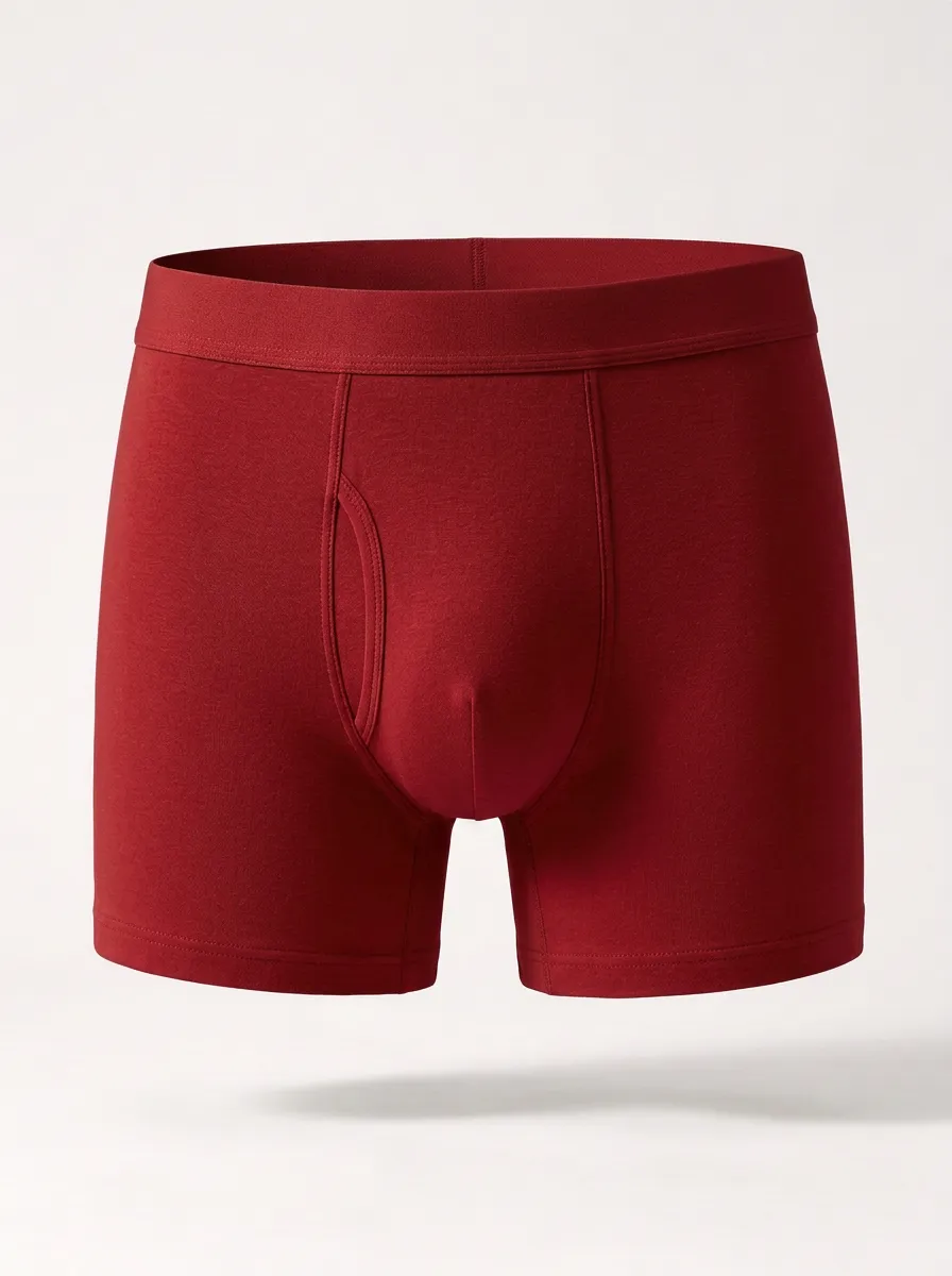 Men's Solid Taupe Minimalist Cotton Boxer Briefs