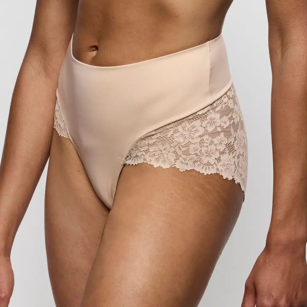 Women's Full Coverage Seamless Bonded Edge Elastic Waistband Cotton Gusset Floral Lace Cotton Retro Detail Soft Fabric Stretch Fit High Waist Panty
