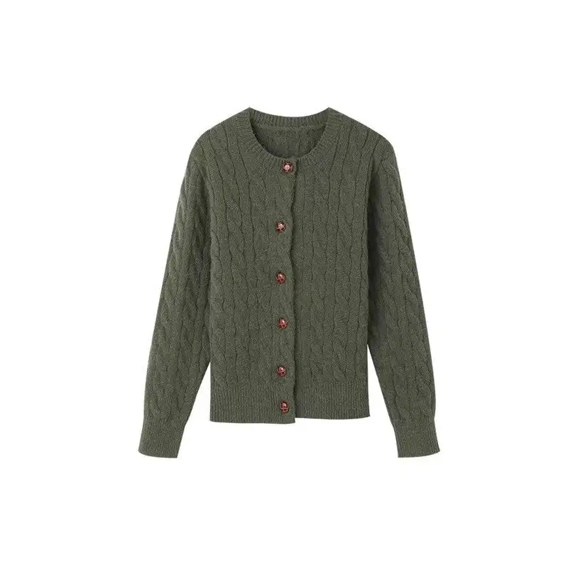 Women's Knit Cable-Knit Vintage-Inspired Cardigan