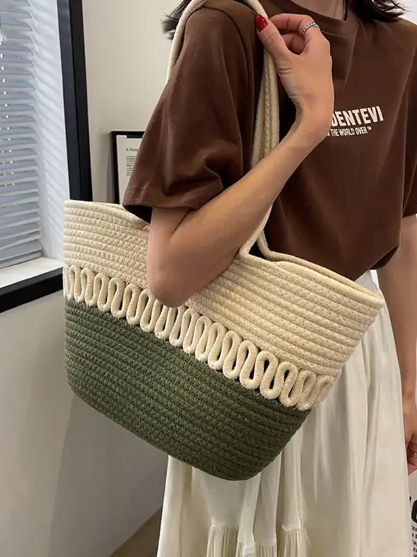 Cutout Woven Everyday Shoulder Bag