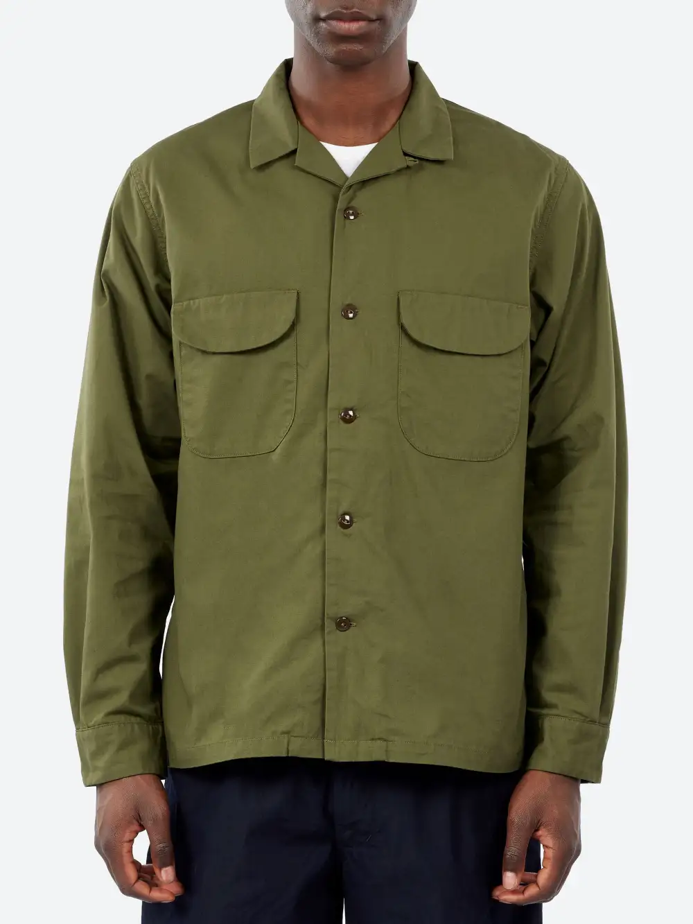 Men's Poplin Open Collar Shirt