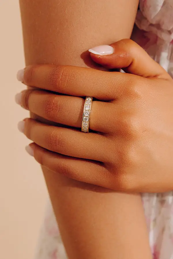 Simulated Diamond Infinity Ring