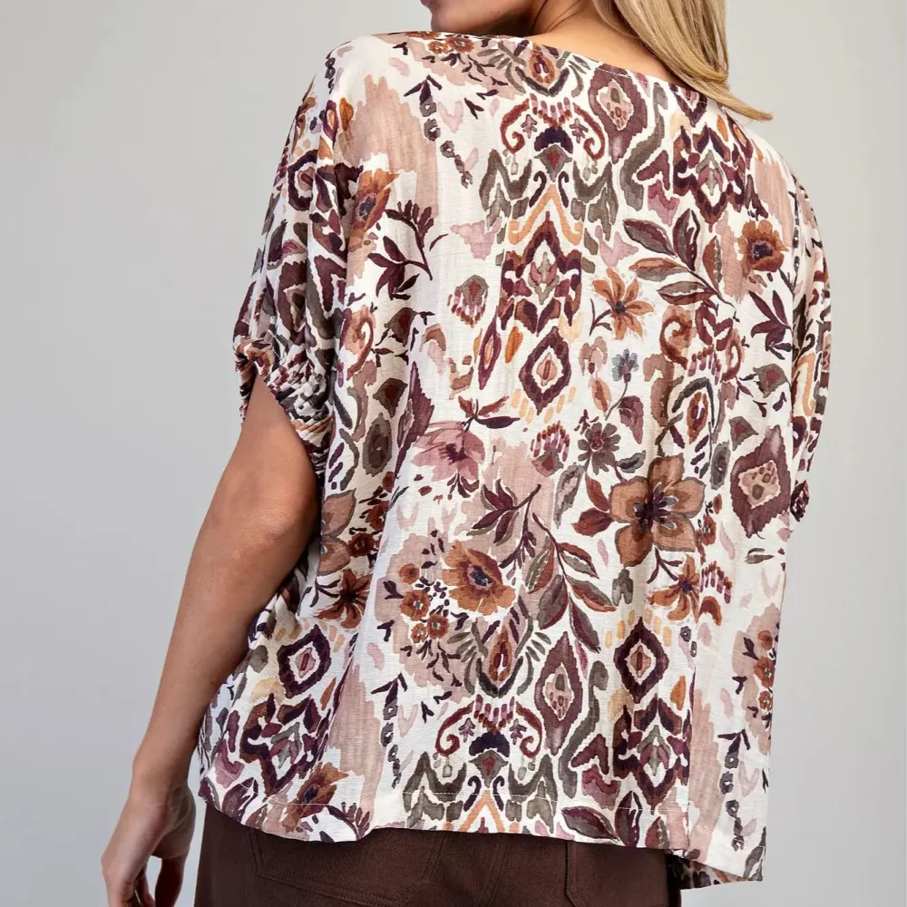 Floral Draped Blouse