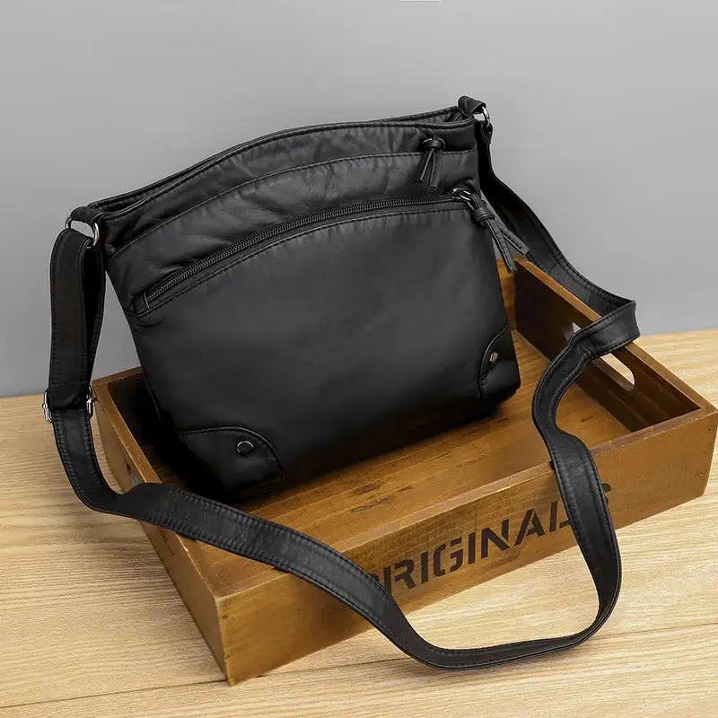 Versatile Everyday: High-Quality Soft PU Leather Messenger Bag
