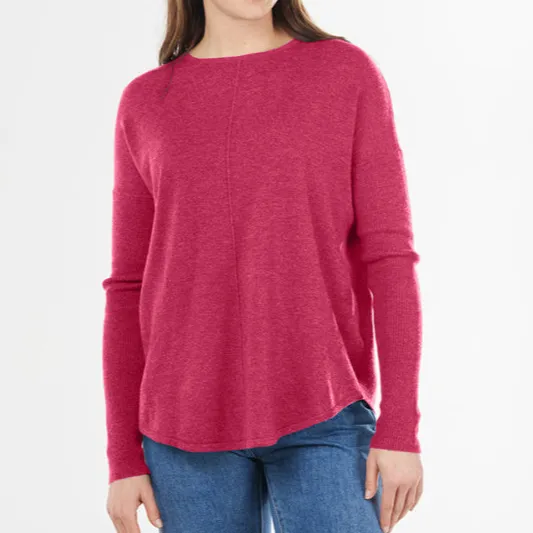 Modern Merino Cashmere Crew Neck Curved Hem Pullover
