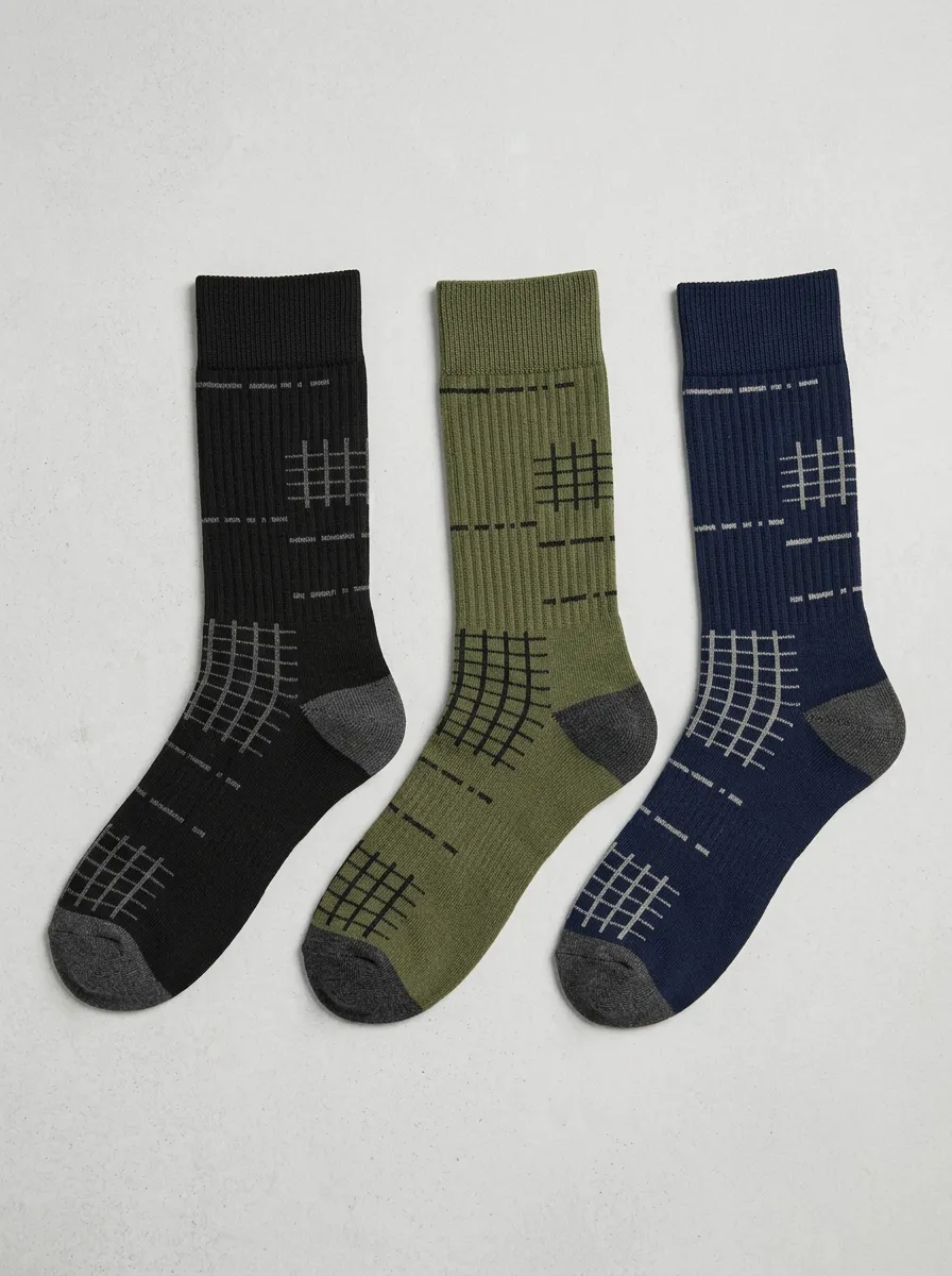 Grid Casual Sock Set