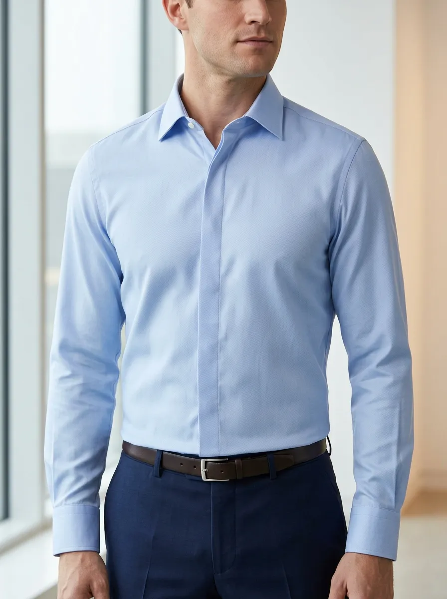 Men's Clean-Line Solid Dress Shirt