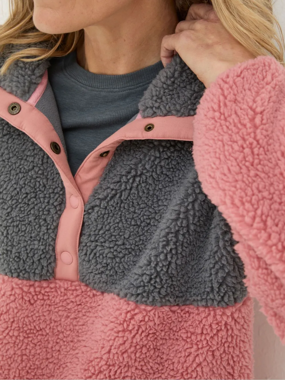 Multi Colourblock Half Neck Fleece