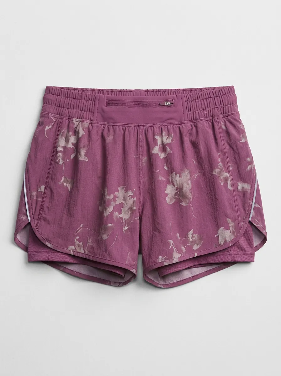 Women's Athletic Floral Pattern Printed Running Shorts