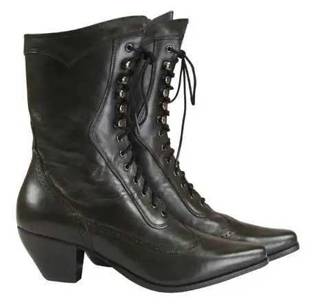 Women's Traditional Riding Side Zip Victorian Lace Up Boots
