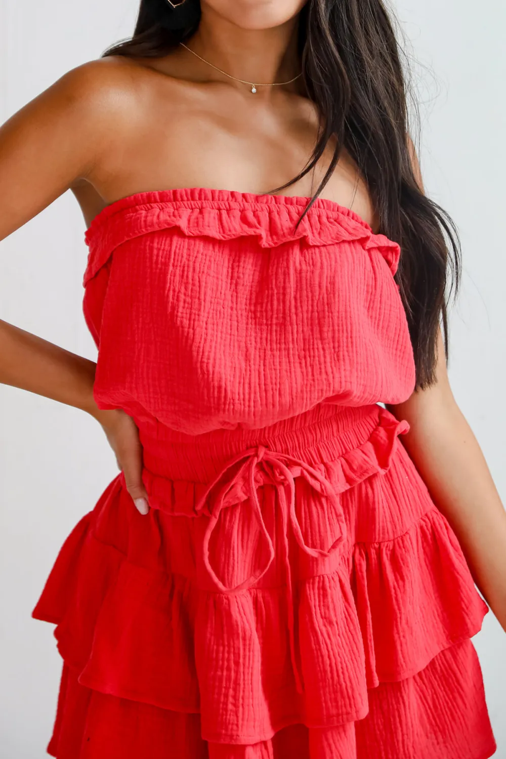 On The Sidelines Linen  Mini Dress