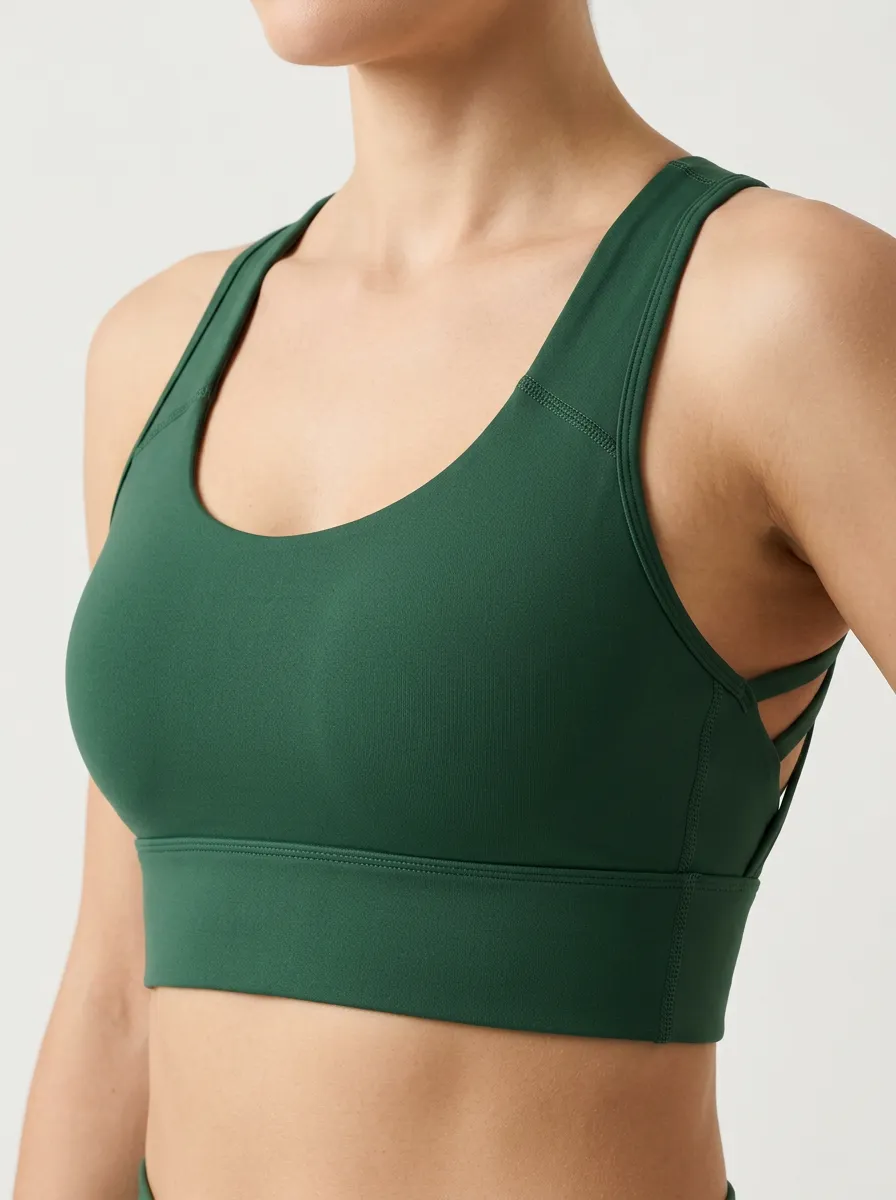 Women's Scoop Neck Strappy Back Sports Bra