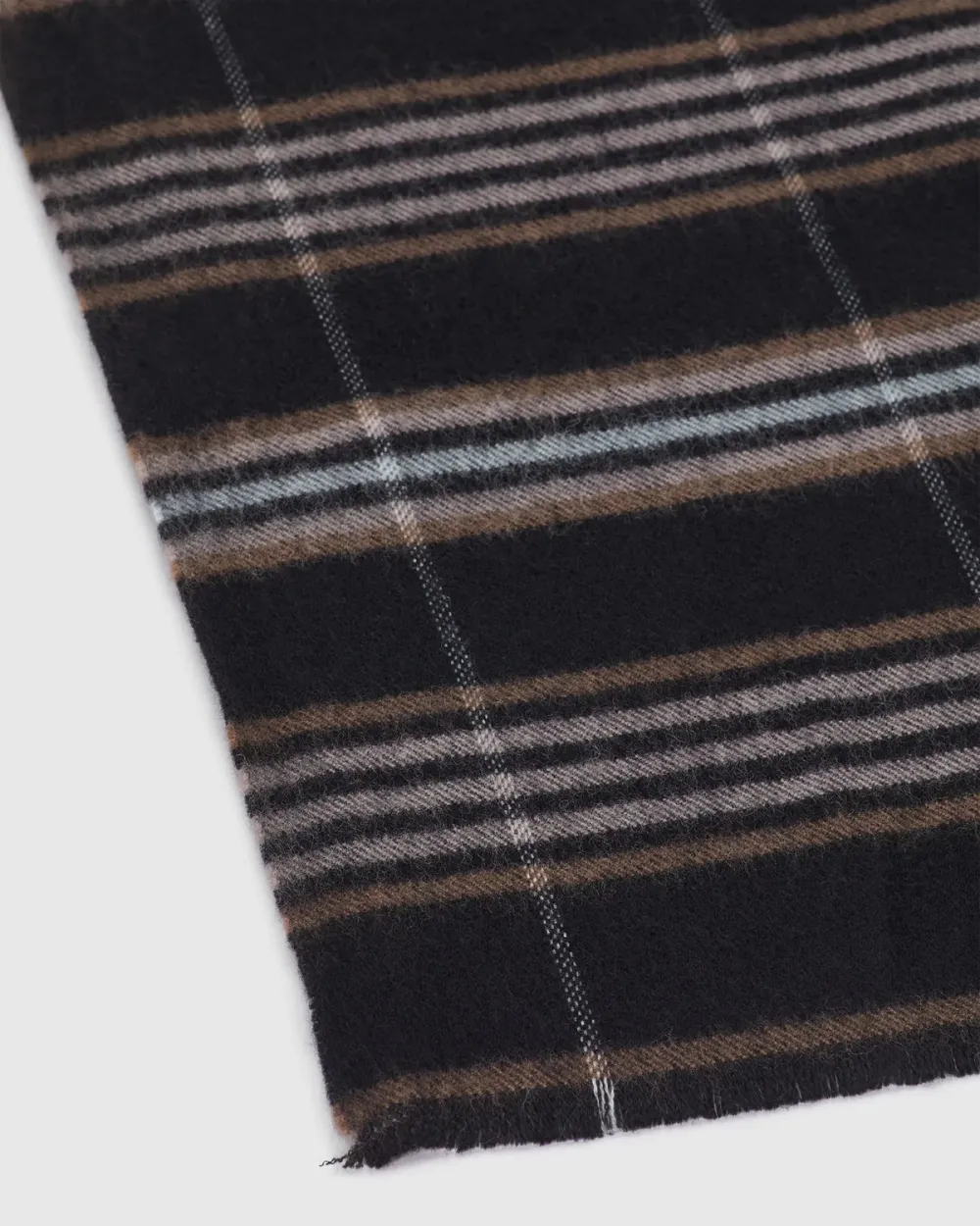 Brown Striped Classic Knit Scarf