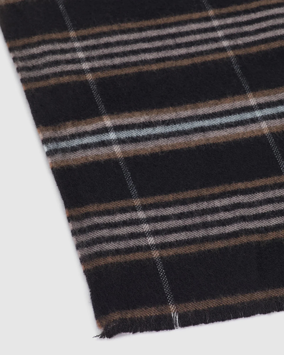 Brown Striped Classic Knit Scarf