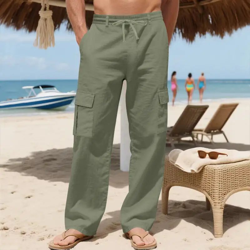 Men's Loose Cargo Pants Waistband Adjustable Cargo Pants