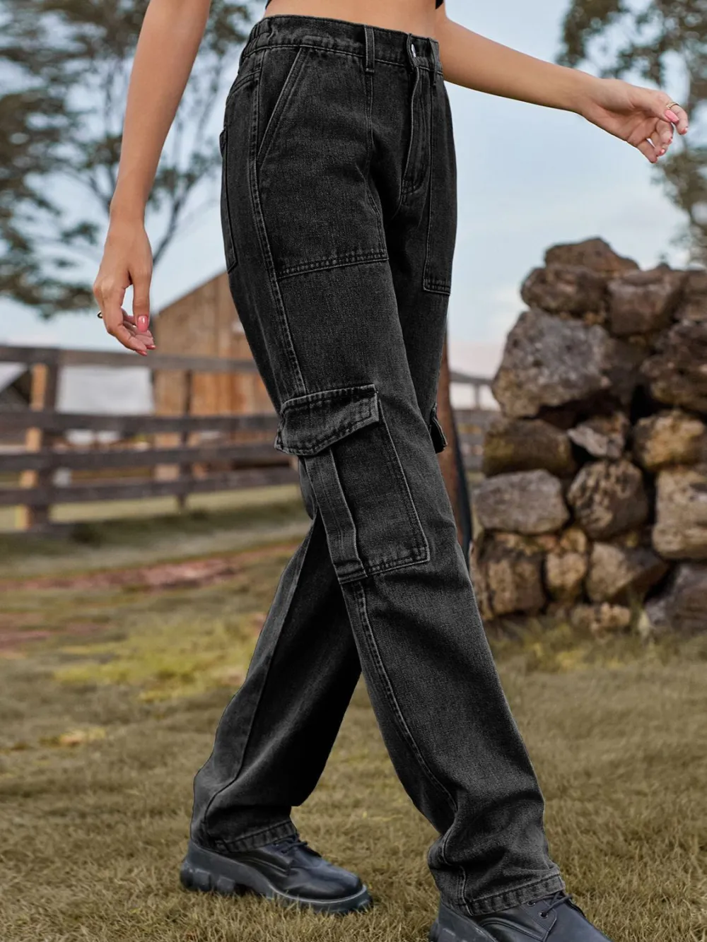 Polished Layered Denim Jeans