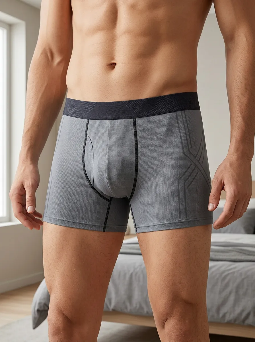 Flexible Geometric Performance Athletic Daily Wear Men's Boxer Briefs