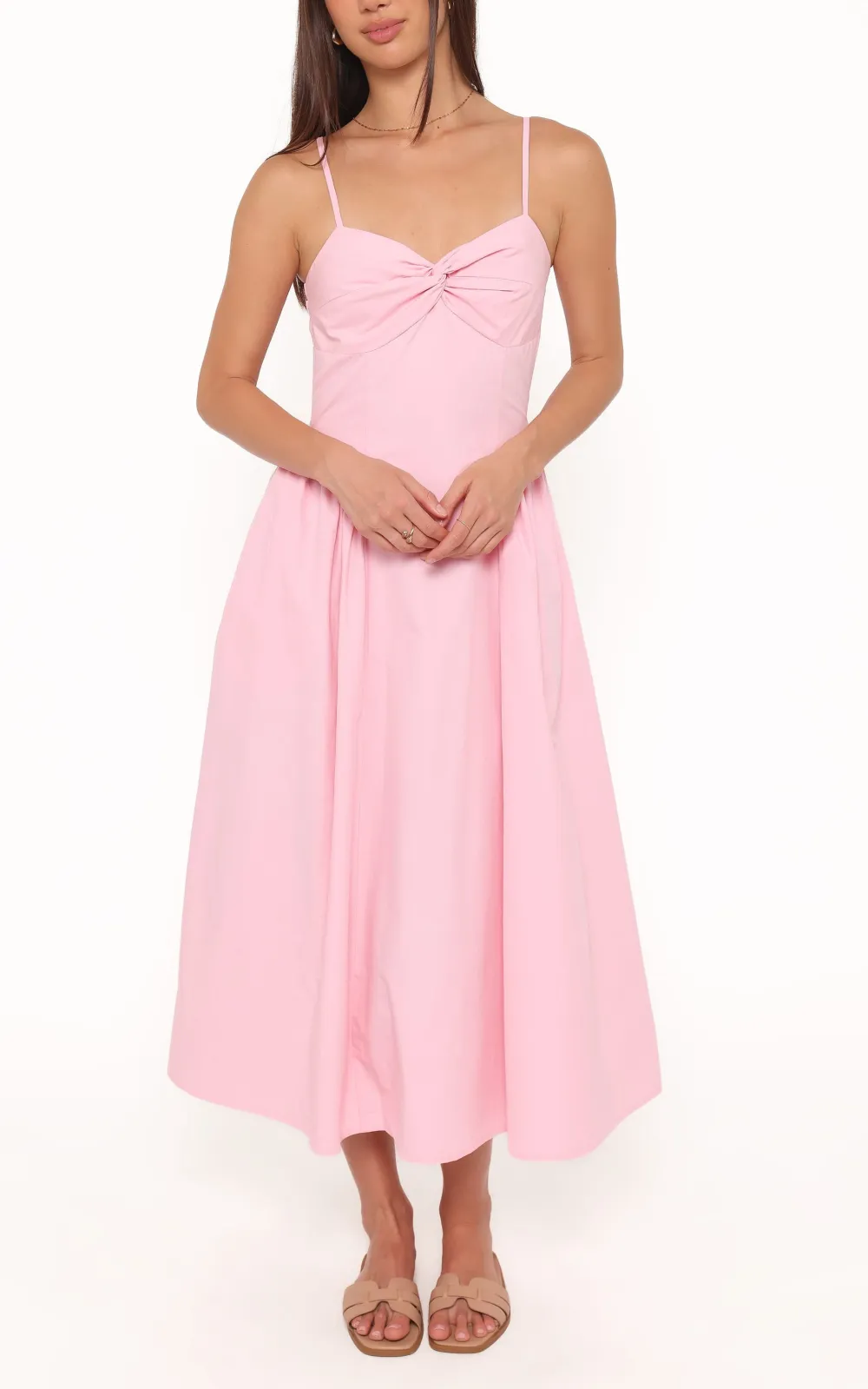 Cutout Square Neck Midi Dress