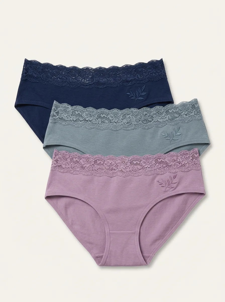 Women's Leaf Hipster Briefs Three Pack