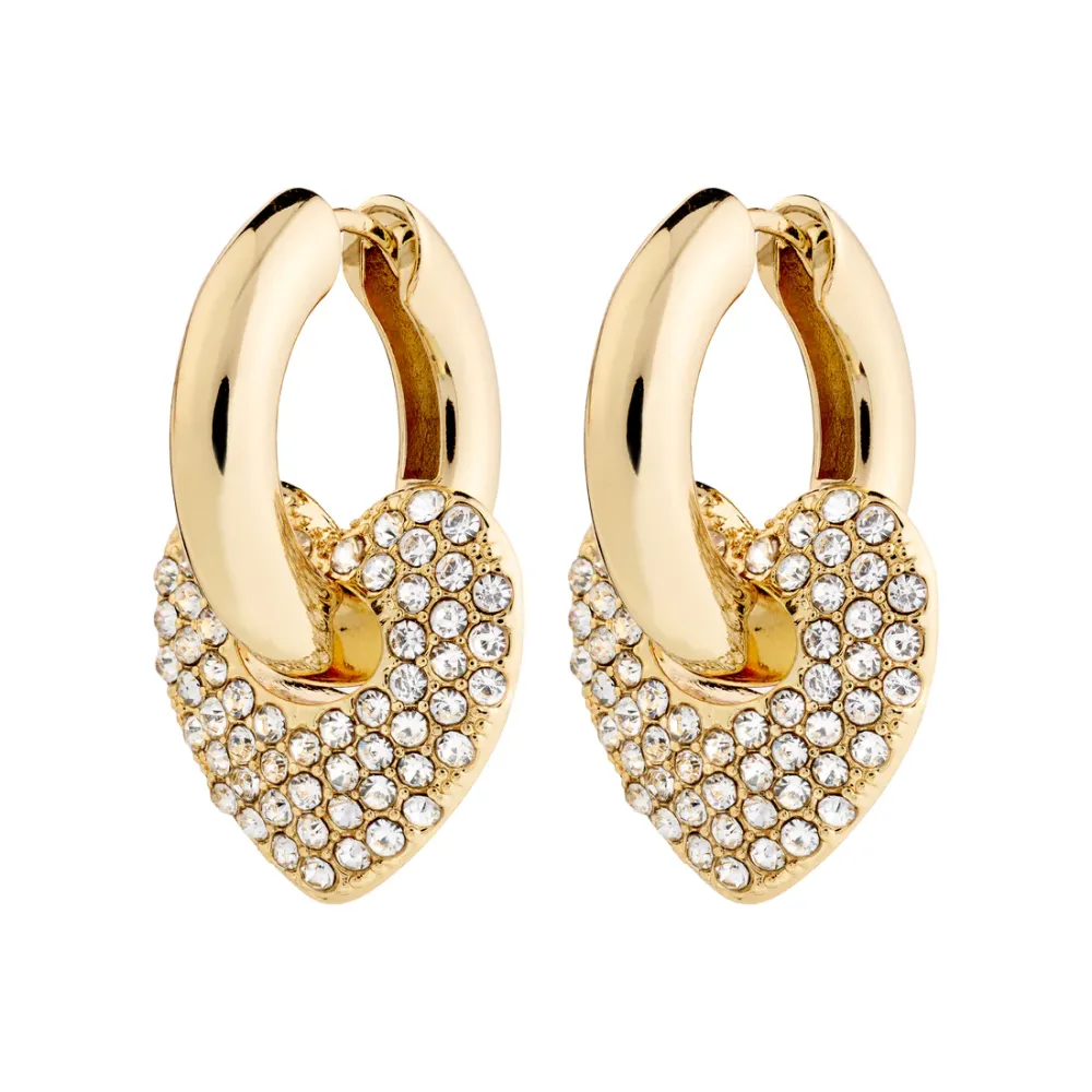 Woven Chunky Crystal Hoop Earrings