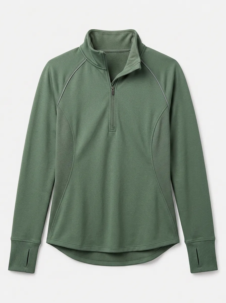Women's Studio Athletic Fitness Quarter Zip Pullover Top