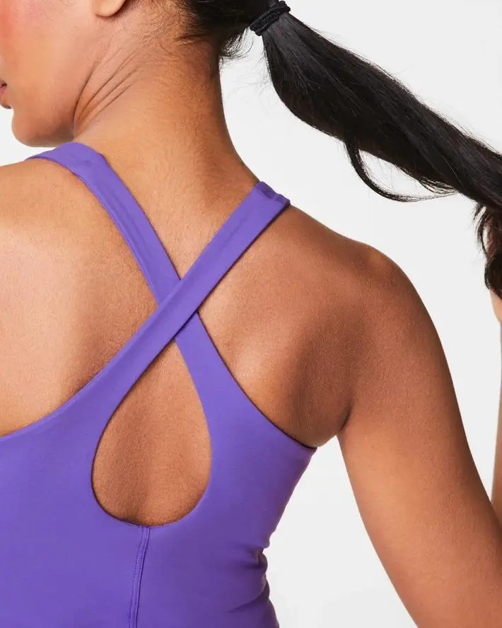Crew Neck Shelf Tank - Vibrant Lilac