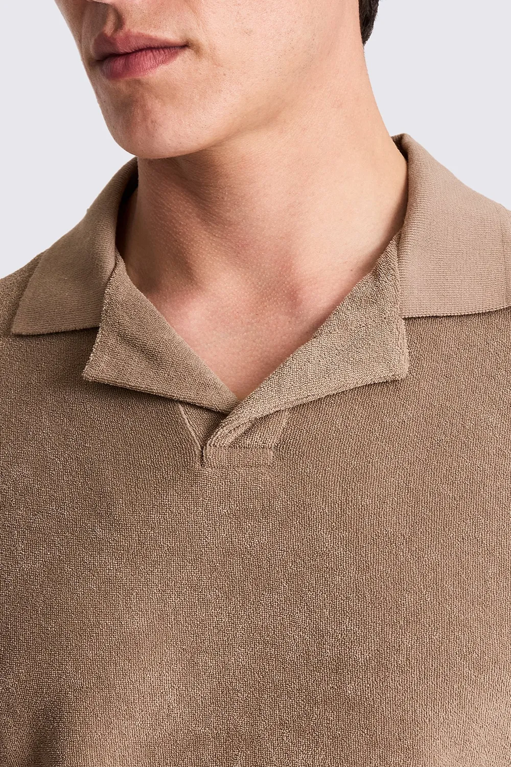 Men'sTaupe Captain-Collar Polo Shirt