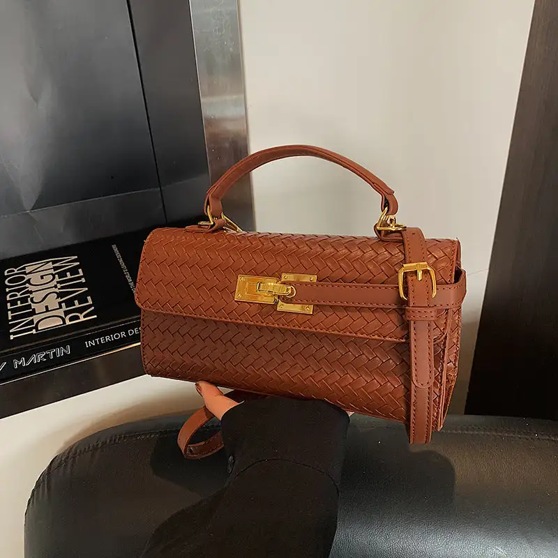 Minimal Compact Faux Leather Square Crossbody Bag