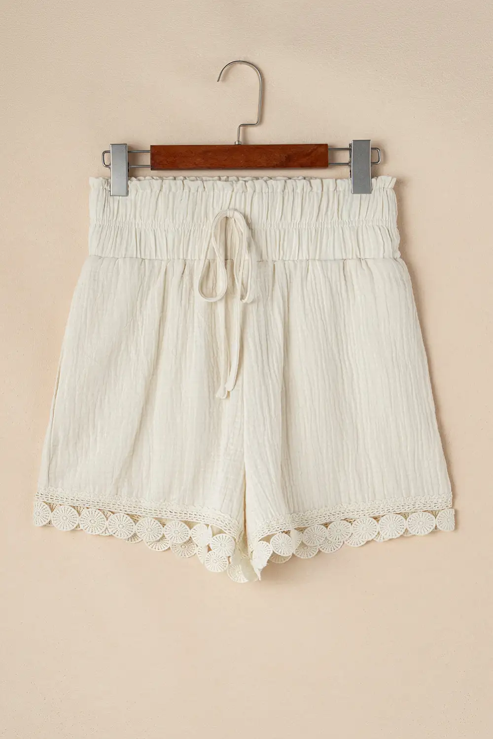 Apricot Textured Frilled Knotted High Waist