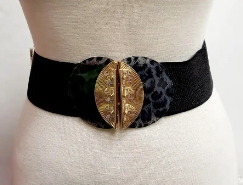 Polished Animal Print Stretch Waist Belt