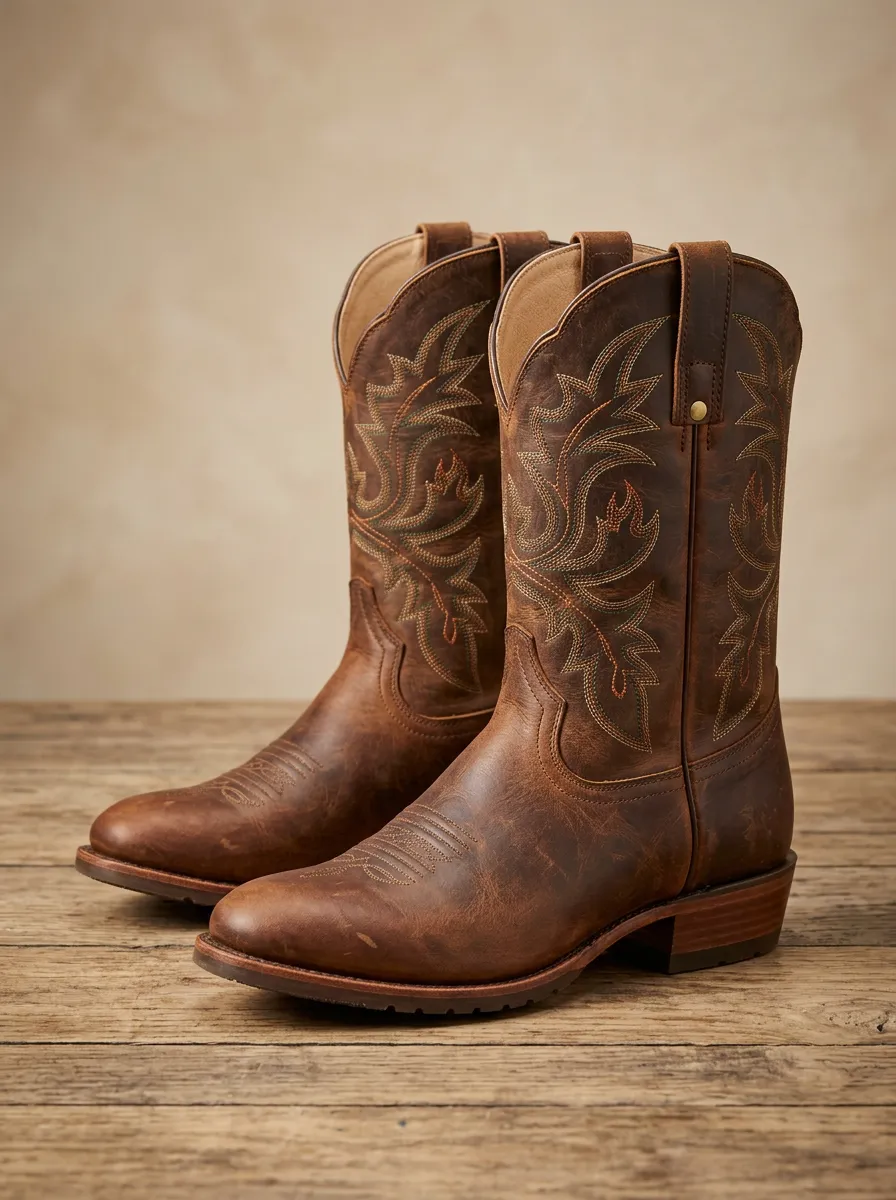 Unisex Western Cowboy Embroidered Boots