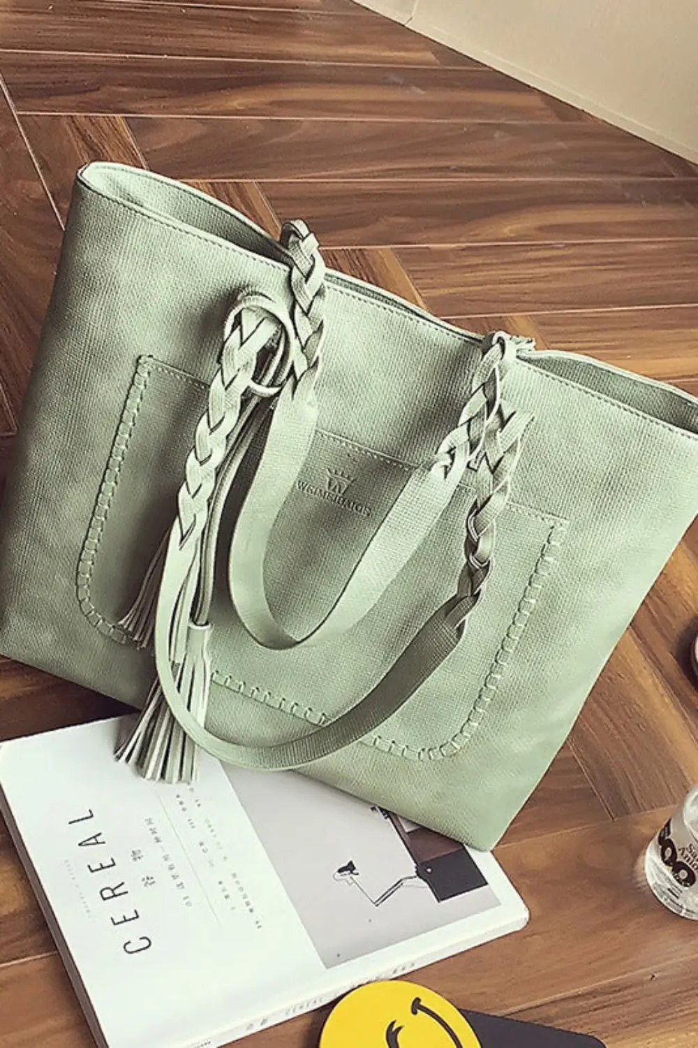 Sleek Horizontal Square Tote Bag Minimalist Handbags for Women