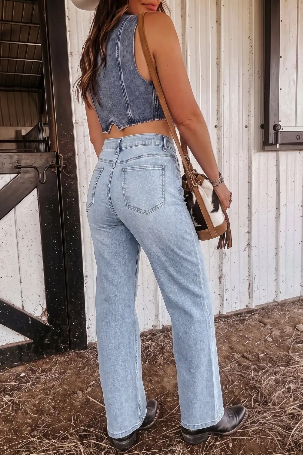 Women's Sparkle Detail Western Casual Shift Jeans