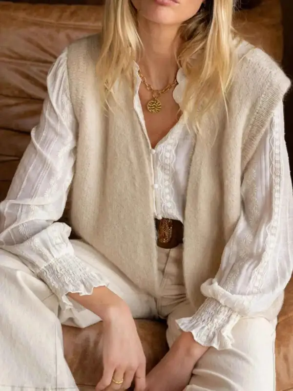 Open Front Sweater Vest